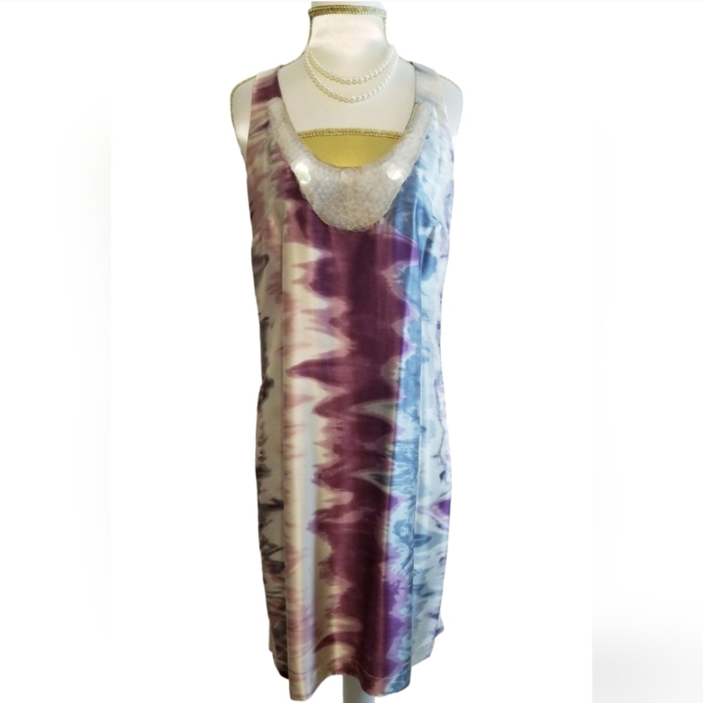 NEW Graham & Spencer 100% Silk Embellished Sequin Neckline Racerback Dress NWOT